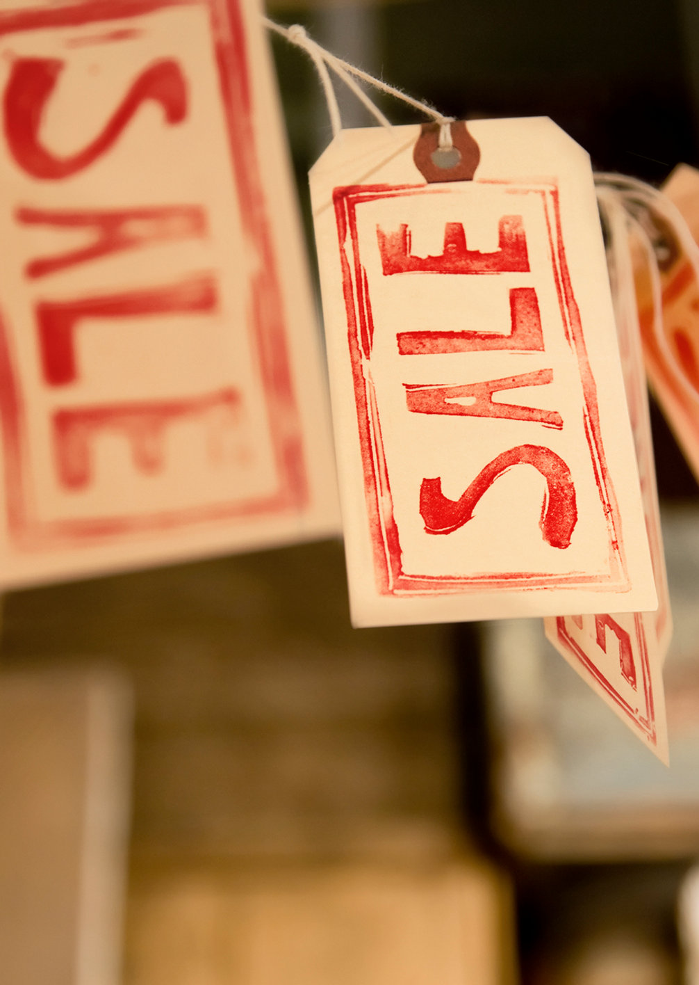 Sale tags in a retail store